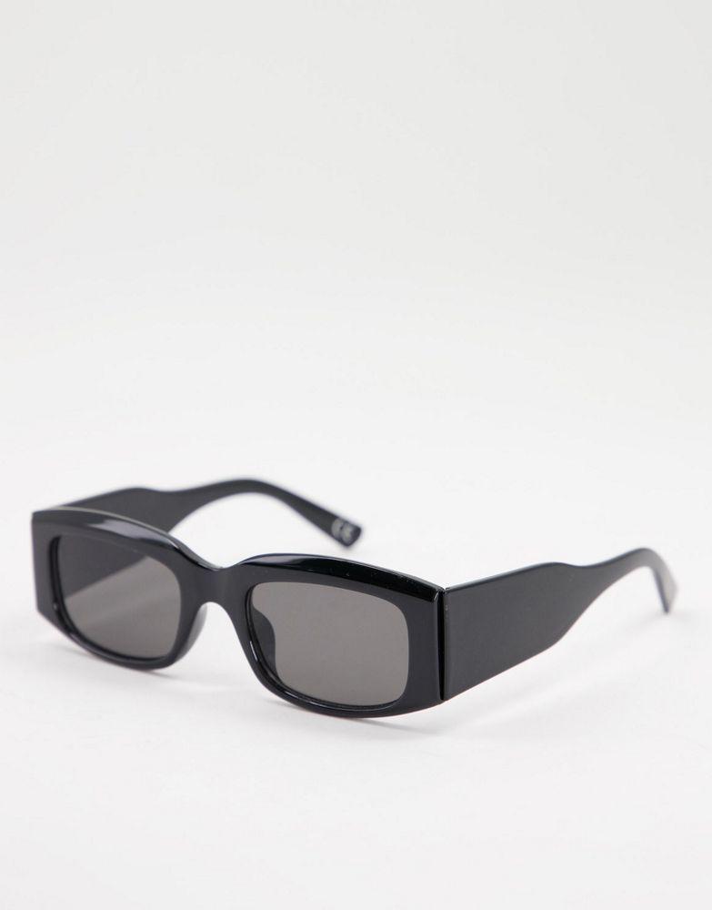 ASOS DESIGN mid square sunglasses with wide temple in black商品第1张图片规格展示