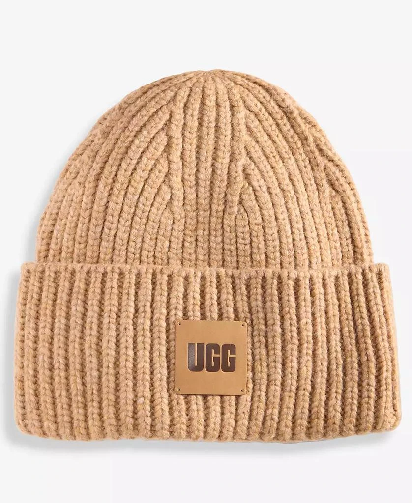 Women's Chunky Rib-Knit Logo-Patch Beanie 商品