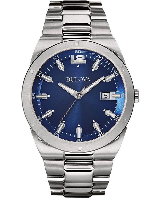 商品Bulova|Bulova Classic Blue Dial Stainless Steel Men's Watch 96B220,价格¥1557,第1张图片