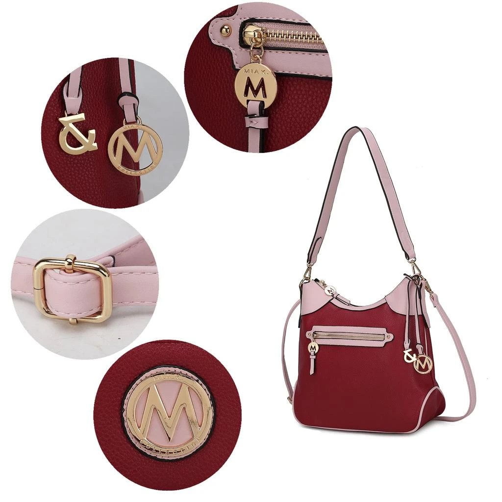 Josie Vegan Leather Color Block Shoulder Handbag 商��品