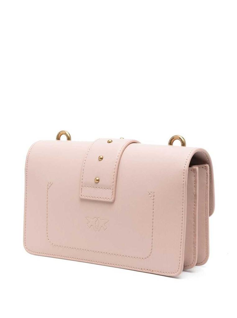 Love Mini Simple Pink Leather Crossbody Bag Pinko Woman商品第2张图片规格展示