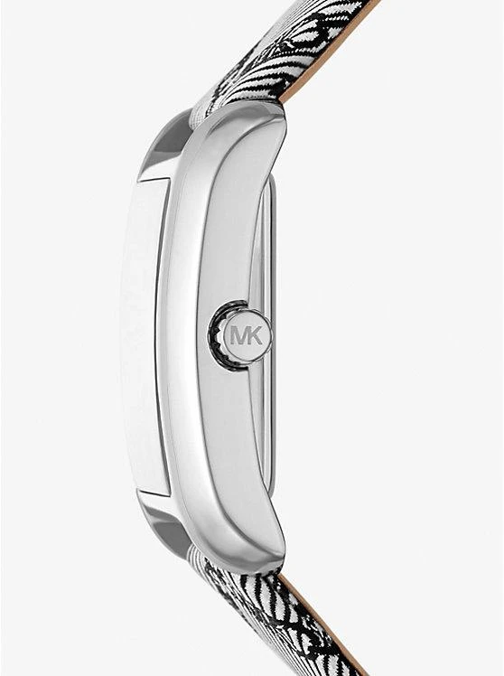 商品Michael Kors|Mini Emery Silver-Tone and Empire Logo Jacquard Watch,价格¥1359,第2张图片详细描述