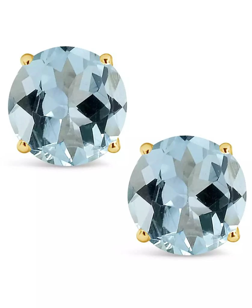 商品Macy's|Aquamarine (2-1/2 ct. t.w.) Stud Earrings in 14K Yellow Gold,价格¥3160,第3张图片详细描述