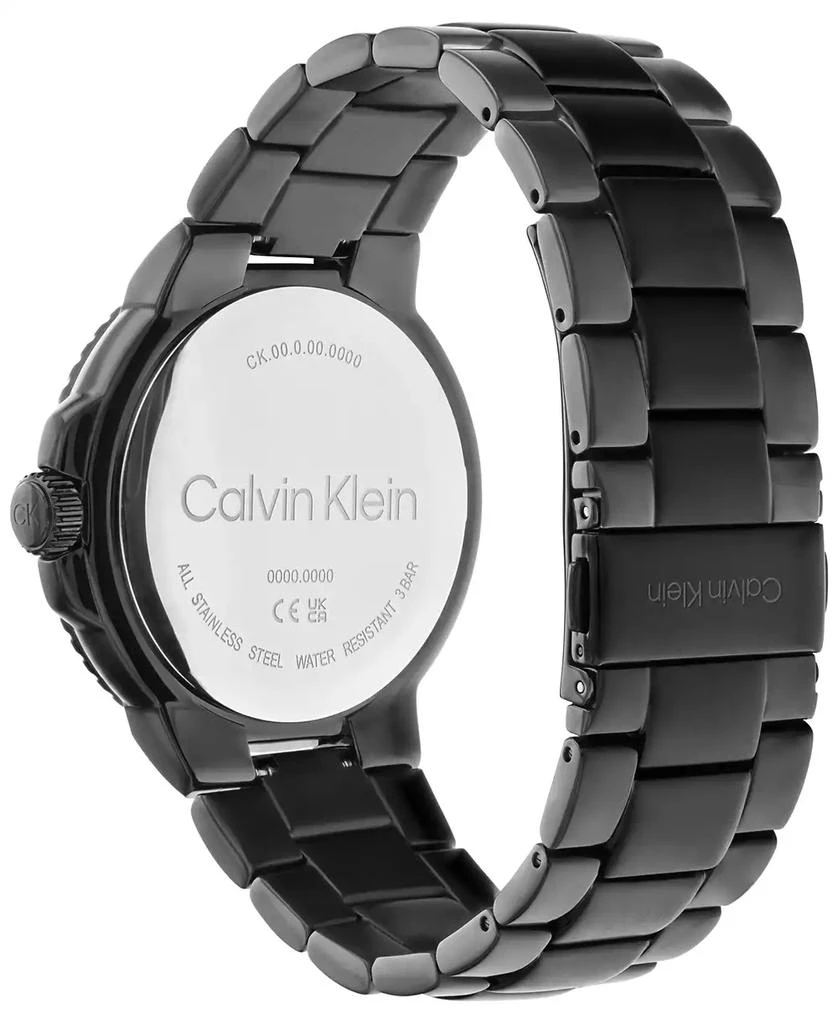 商品Calvin Klein|Men's Black Stainless Steel Bracelet Watch 44mm,价格¥944,第3张图片详细描述