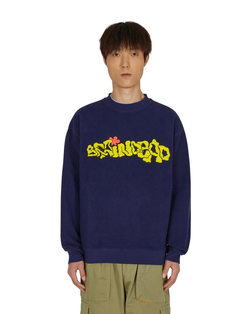 商品Brain Dead|Slime Reverse Fleece Crewneck Sweatshirt Blue,价格¥541,第1张图片