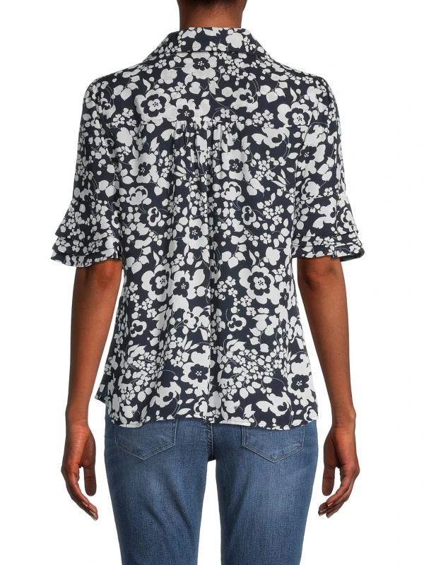 商品Tommy Hilfiger|Floral Ruffle Sleeve Camp Shirt,价格¥159,第2张图片详细描述