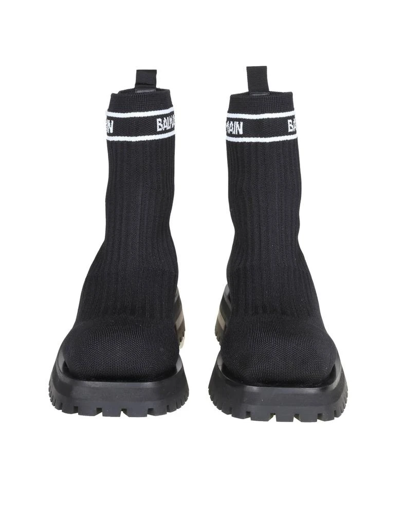 商品Balmain|Balmain Army Ankle Boots In Black Stretch Knit,价格¥3640,第3张图片详细描述