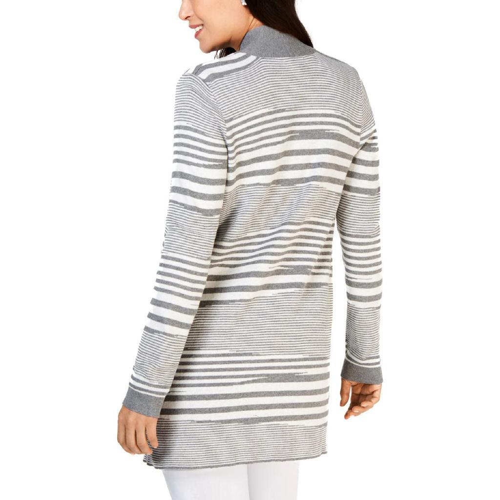 商品Charter Club|Charter Club Womens Petites Striped Open Front Cardigan Sweater,价格¥134,第4张图片详细描述