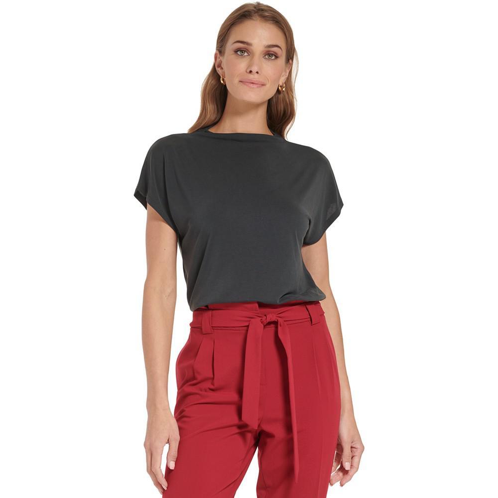 商品Calvin Klein|Women's Short Sleeve  High Neck Top,价格¥302,第1张图片