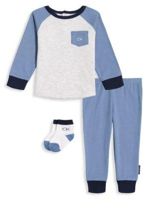 商品Calvin Klein|​Baby Boy’s 3-Piece Shirt, Joggers & Socks Set,价格¥75,第1张图片