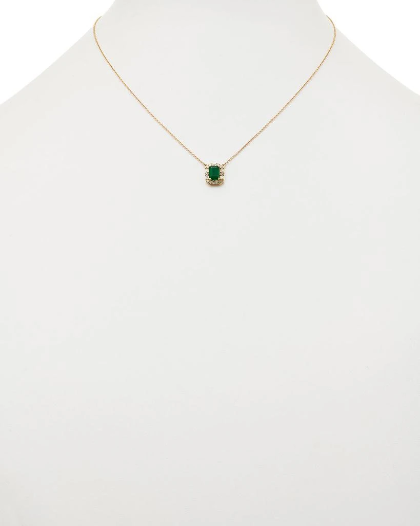 Emerald & Diamond Halo Pendant Necklace in 14K Yellow Gold, 18" - Exclusive 商品