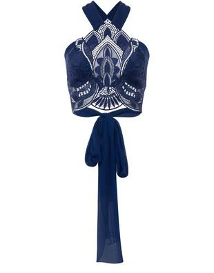 商品Alberta Ferretti|Mandala 流苏花边有机雪纺短上衣,价格¥7148,第1张图片