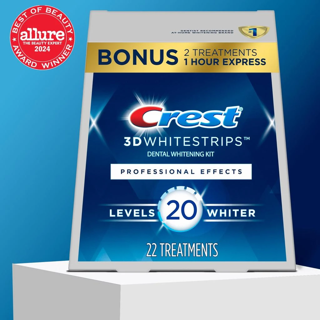 商品Crest|Crest 3D Whitestrips Professional Effects, Whitestrip 3D White, Teeth Whitening Strip Kit, 44 Strips (22 Count Pack), Crest Teeth Whitening Strips, Teeth Whitening Kit,价格¥252,第2张图片详细描述