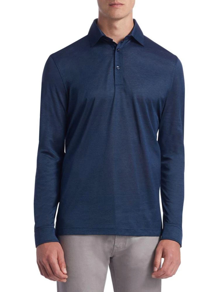 商品Saks Fifth Avenue|COLLECTION Long-Sleeve Fancy Cotton Polo,价格¥743,第1张图片