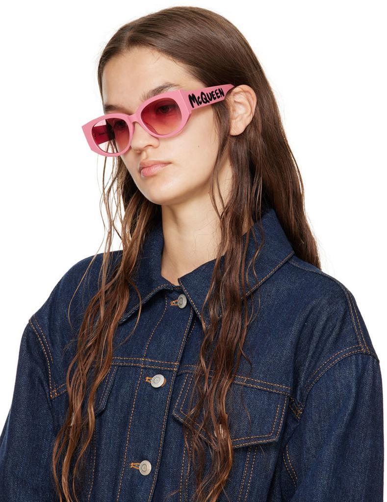 商品Alexander McQueen|Pink Graffiti Sunglasses,价格¥1941,第6张图片详细描述