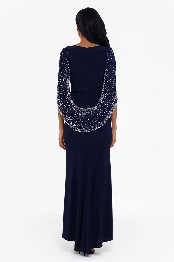 商品Betsy & Adam|Beaded Sleeve Long Sleeve Drape Back Dress,价格¥456,第3张图片详细描述