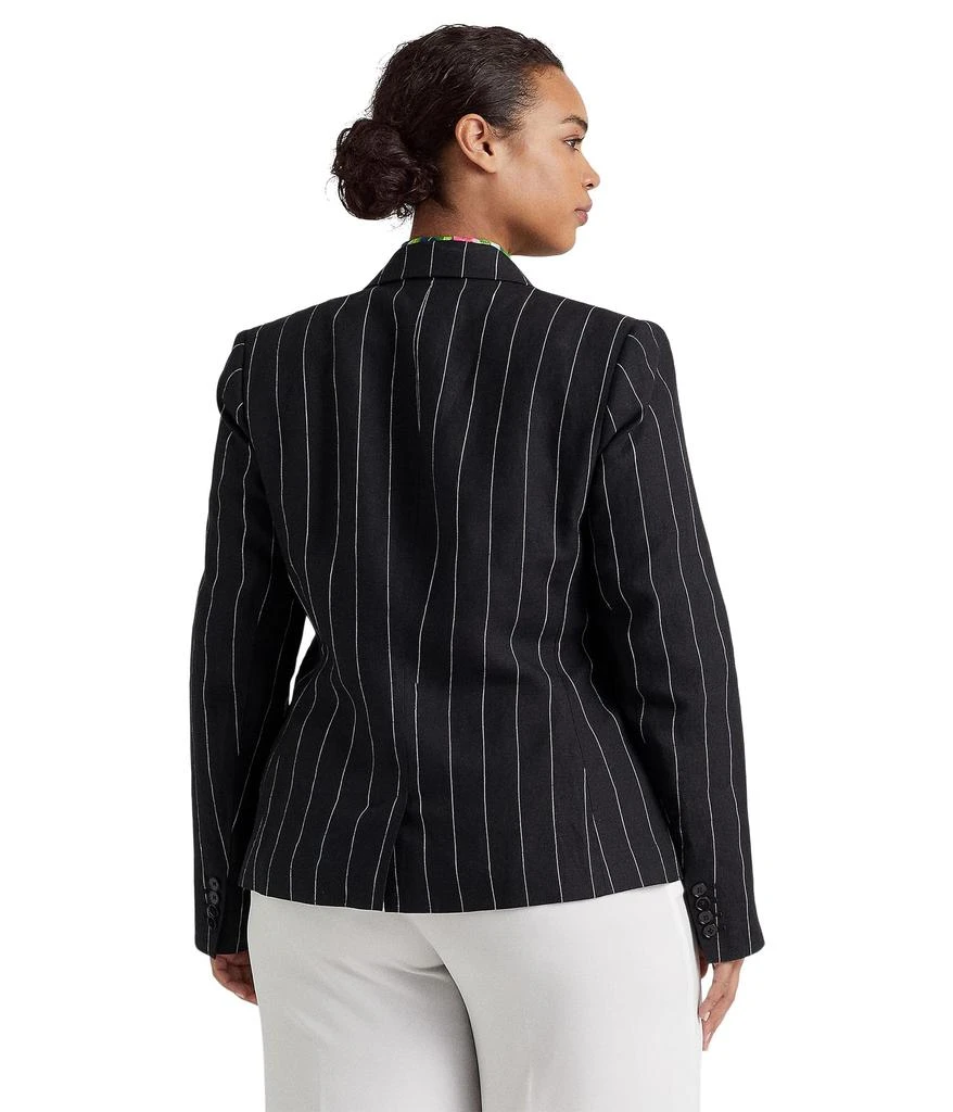 商品Ralph Lauren|Plus Size Pinstripe Linen Blazer,价格¥1980,第2张图片详细描述