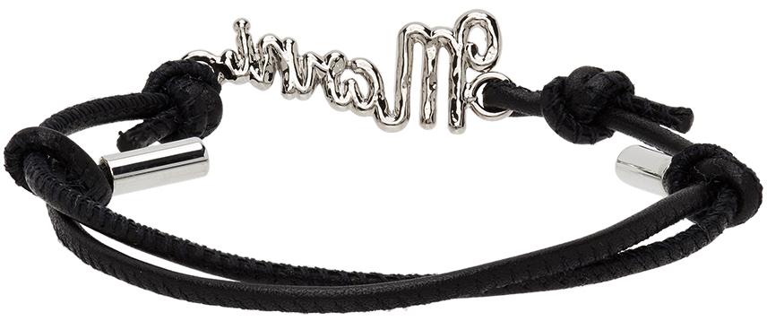 Black & Silver Logo Script Bracelet商品第4张图片规格展示