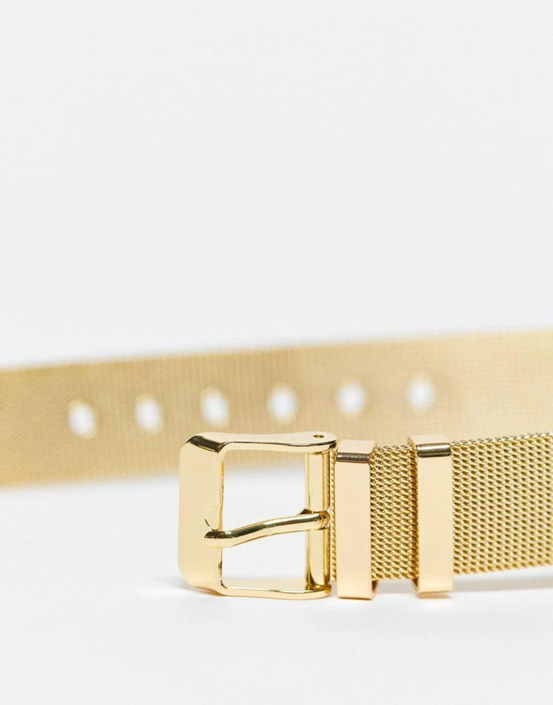 商品Brave Soul|Brave Soul mesh strap watch with sqaure dial in gold,价格¥196,第4张图片详细描述