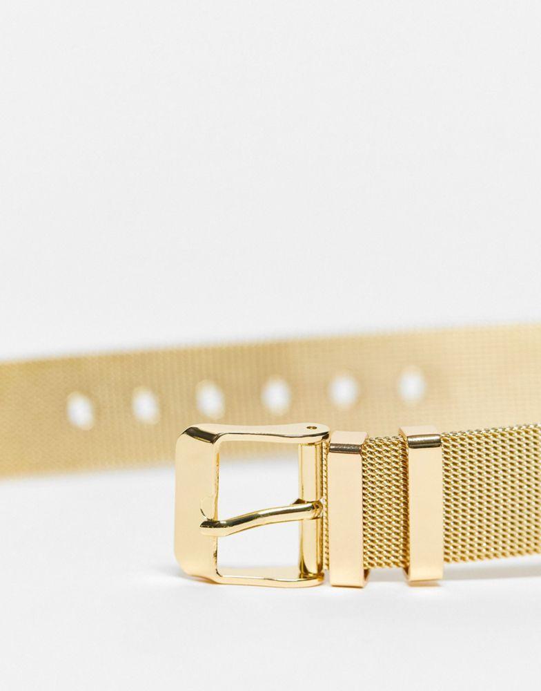 商品Brave Soul|Brave Soul mesh strap watch with sqaure dial in gold,价格¥176,第6张图片详细描述