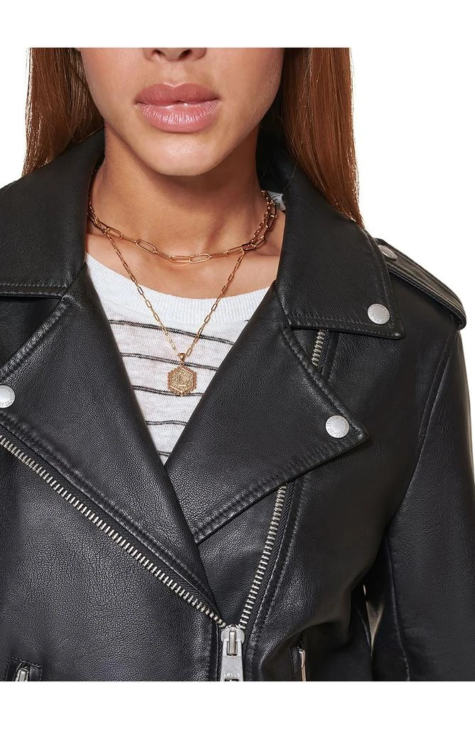 商品Levi's|Faux Leather Fashion Belted Moto Jacket,价格¥410,第3张图片详细描述