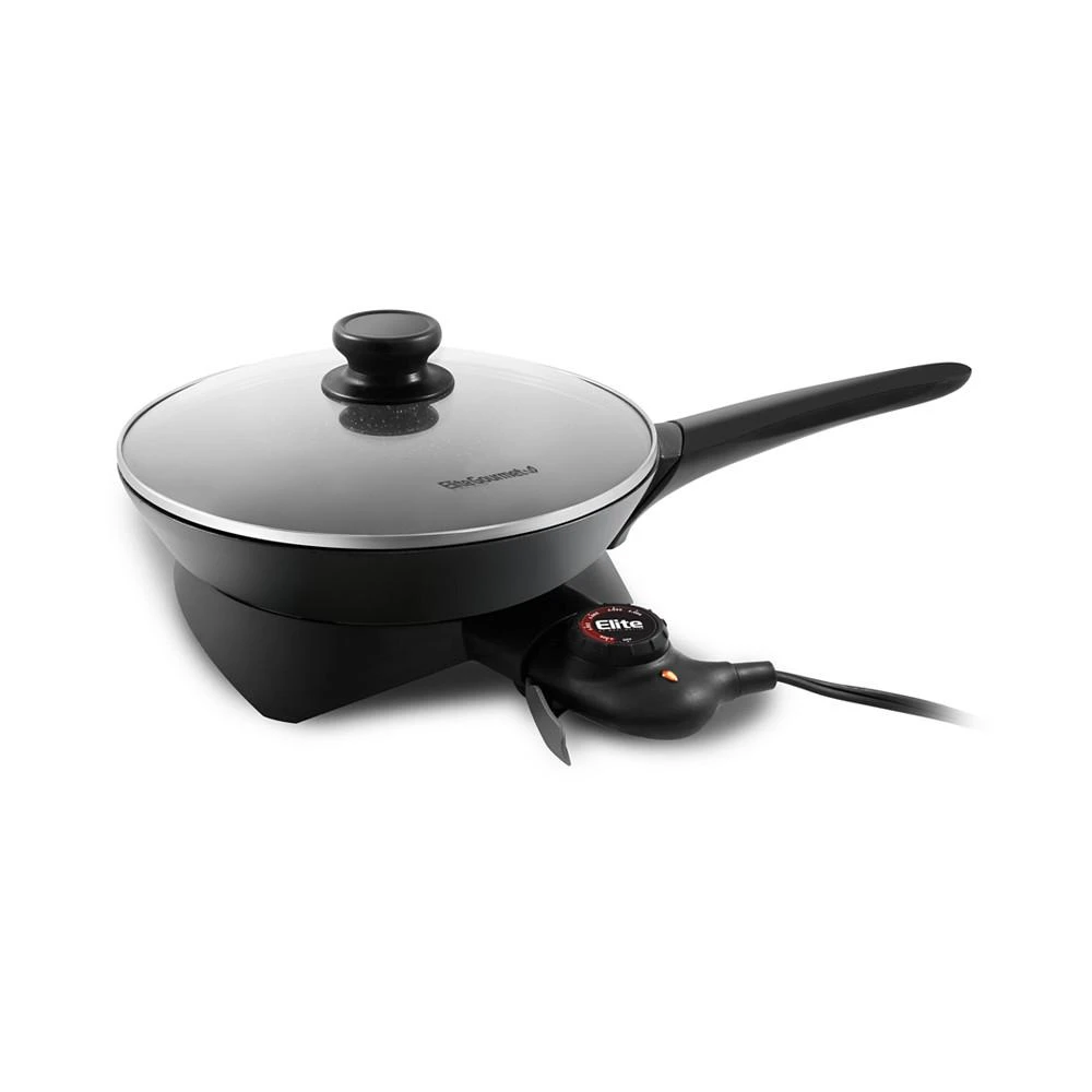 商品Elite Gourmet|2Qt Electric MarbleNonstick Skillet with Glass Lid, Easy-Pour Spout, Dishwasher Safe,价格¥463,第1张图片
