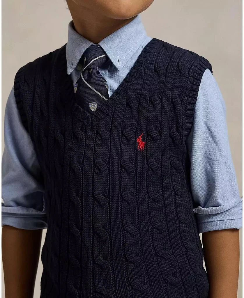 商品Ralph Lauren|Toddler and Little Boys Cable-Knit Sweater Vest,价格¥411,第5张图片详细描述