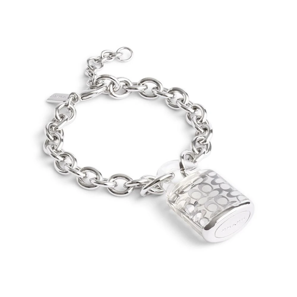 商品Coach|Clear Resin Signature Quilted Lucite Padlock Charm Bracelet,价格¥1066,第1张图片