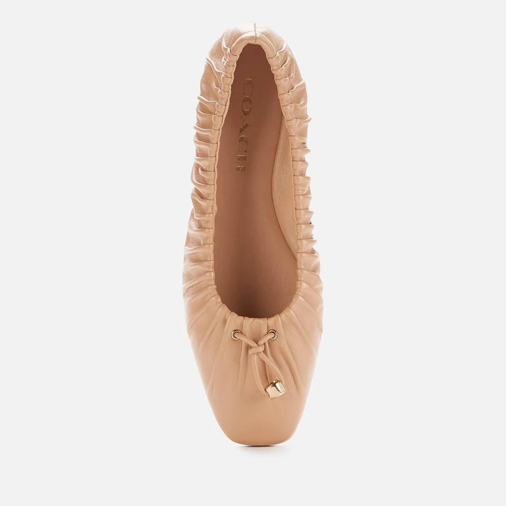 商品Coach|Coach Women's Eleanor Leather Ballet Flats - New Nude Pink,价格¥612,第3张图片详细描述