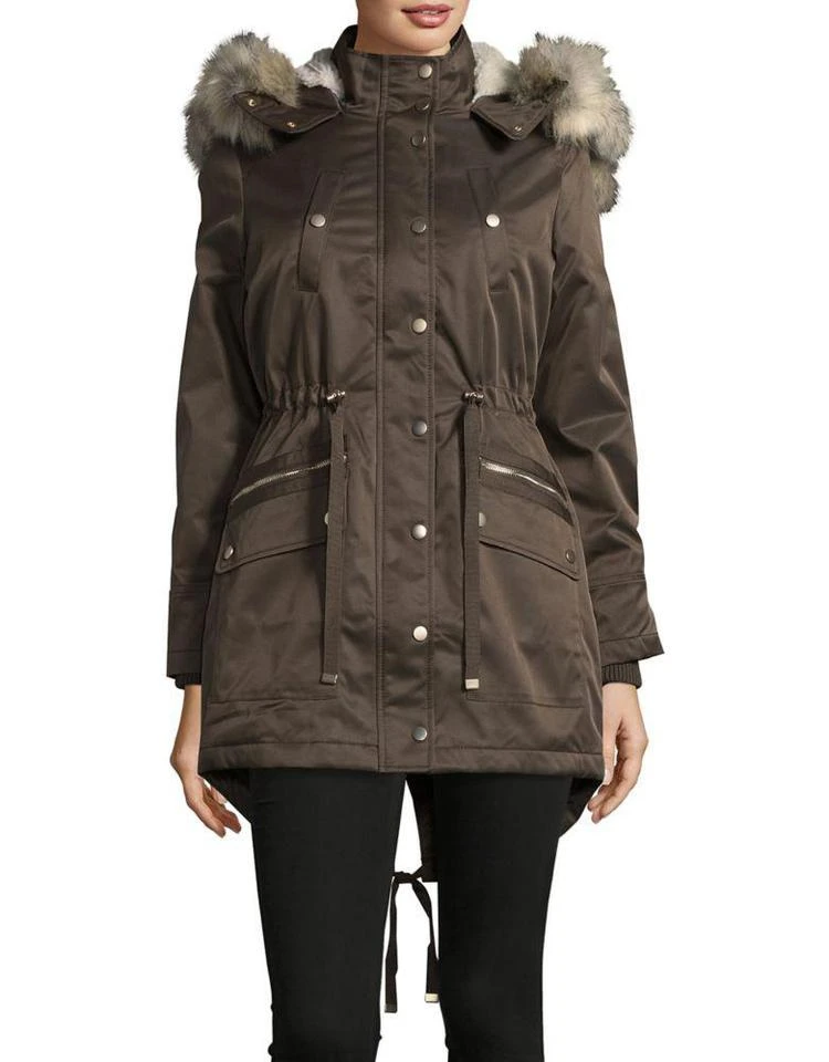 商品Miss Selfridge|Faux Fur-Trimmed Snap-Front Parka,价格¥834,第1张图片