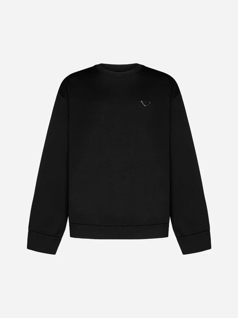 商品Prada|Logo-plaque cotton blend sweatshirt,价格¥8138,第1张图片