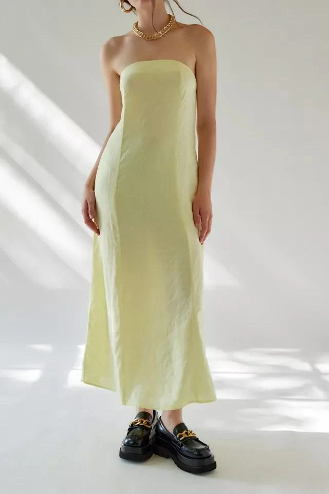 商品Urban Outfitters|UO Meave Linen Strapless Midi Dress,价格¥152,第1张图片