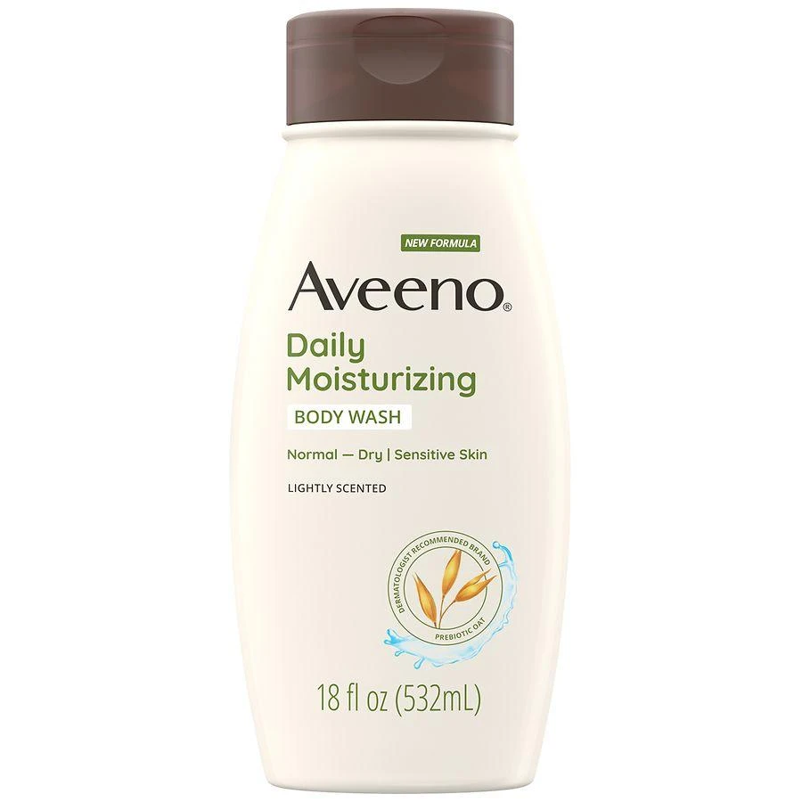 商品Aveeno|Daily Moisturizing Body Wash for Dry & Sensitive Skin + Prebiotic Oat,价格¥74,第1张图片