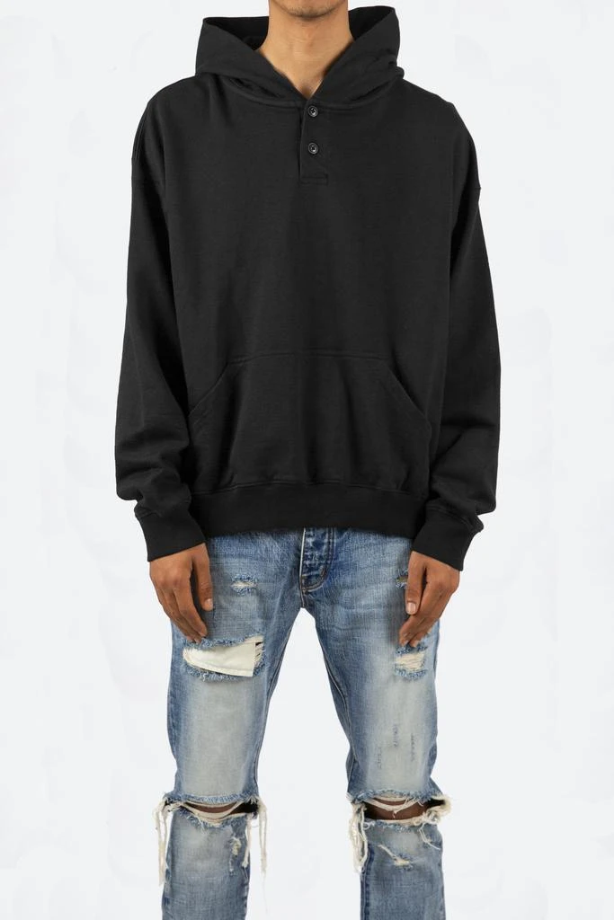 商品MNML|Essential Henley Hoodie - Black连帽衫,价格¥205,第1张图片