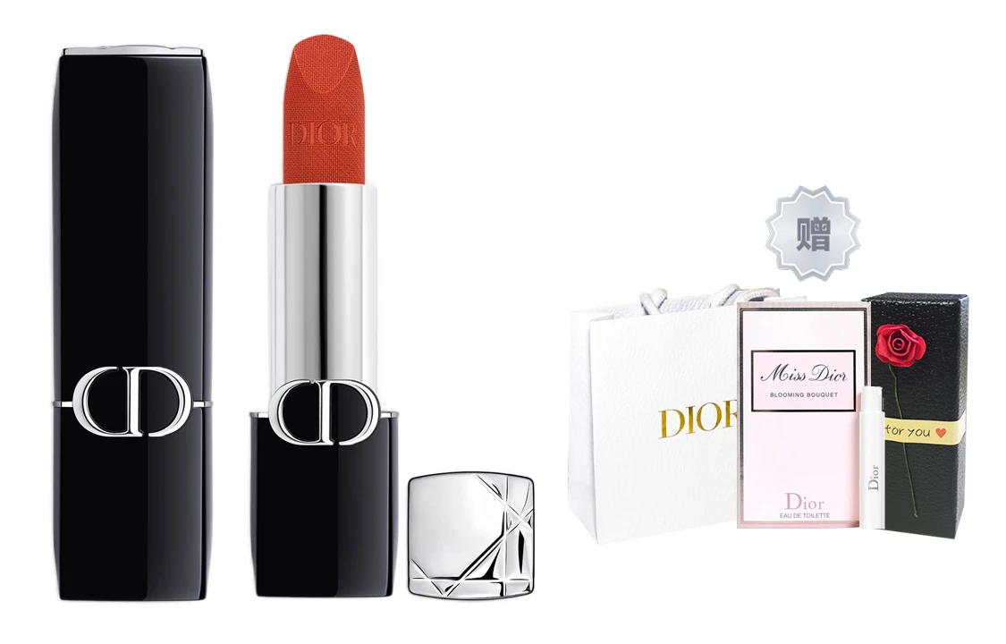 商品[国内直发] Dior|迪奥 烈艳蓝金 全新丝绒口红 缎光 气色 3.5g+1ml,价格¥385,第10张图片详细描述