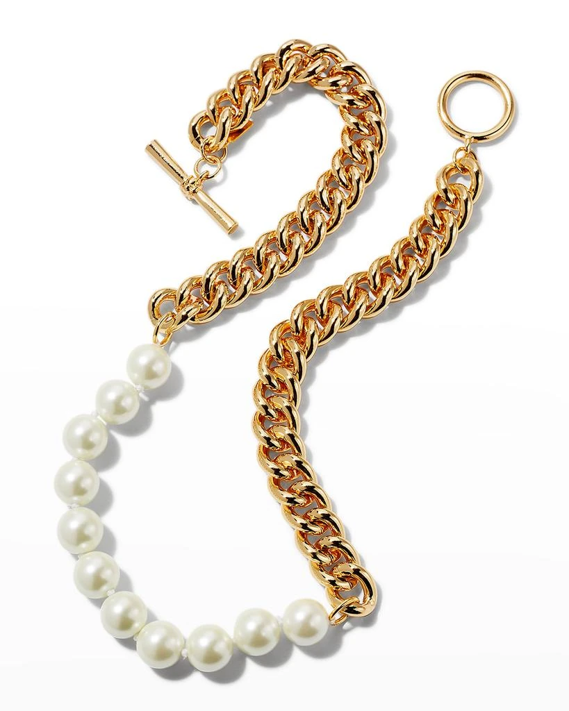 商品Kenneth Jay Lane|White Pearly Chain Necklace,价格¥583,第3张图片详细描述