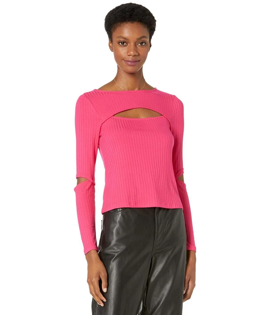 商品1. State|Long Sleeve Cropped Crew Neck with Cutouts,价格¥259,第1张图片