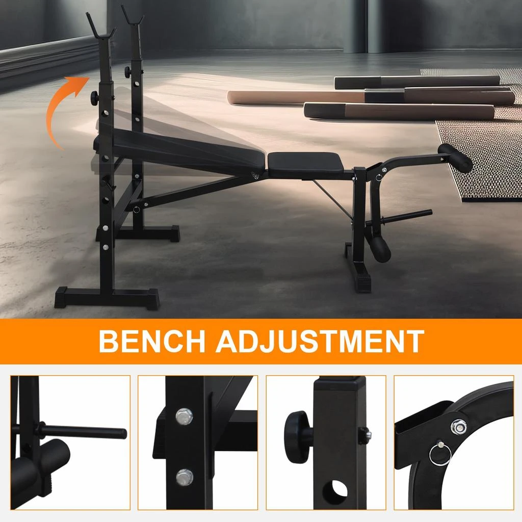 商品Streamdale Furniture|Streamdale Adjustable Olympic Weight Bench Stable,价格¥1799,第4张图片详细描述