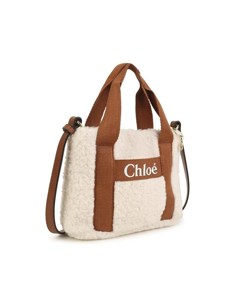 商品Chloé|象牙色和棕色人造羊毛皮单肩包,价格¥1681,第3张图片详细描述