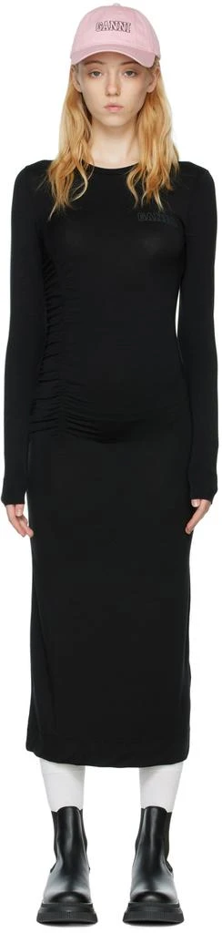 商品Ganni|Black Lyocell Midi Dress,价格¥667,第1张图片