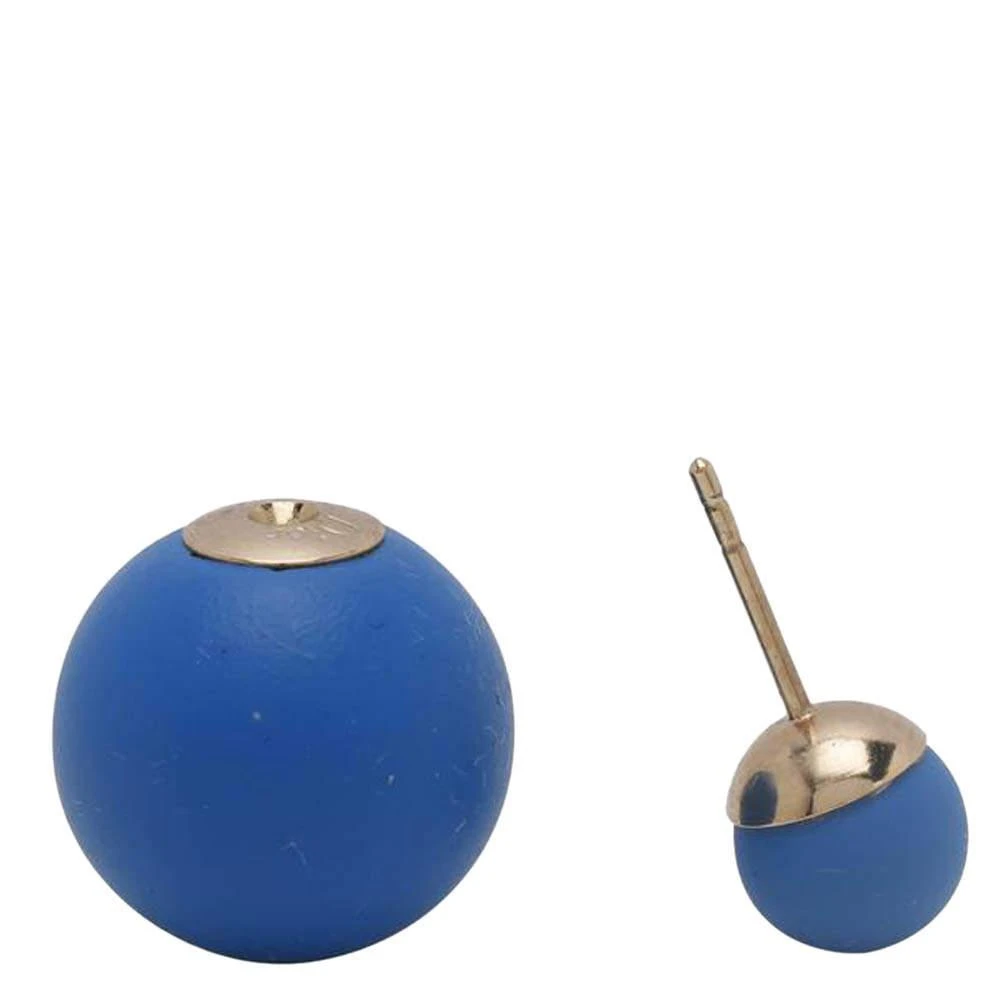 商品[二手商品] Dior|Dior Tribale Mise en Dior Matte Blue Gold Tone Stud Earrings,价格¥1782,第3张图片详细描述