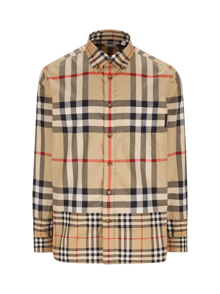 Burberry Checked Long-Sleeved Shirt商品第1张图片规格展示