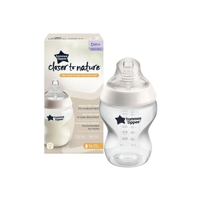 商品Tommee Tippee|Tommee Tippee 汤美星 宽口径新生儿奶瓶 260ml,价格¥119,第1张图片