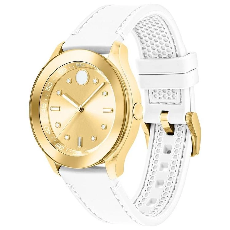 商品Movado|Women's Swiss Bold White Silicone Strap Watch 38mm 3600410,价格¥2499,第2张图片详细描述