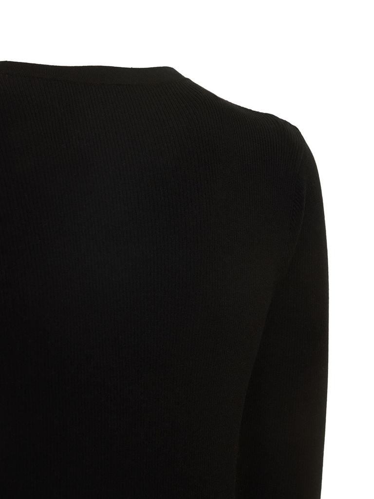 Ribbed Jersey Cutout Crewneck Sweater商品第4张图片规格展示