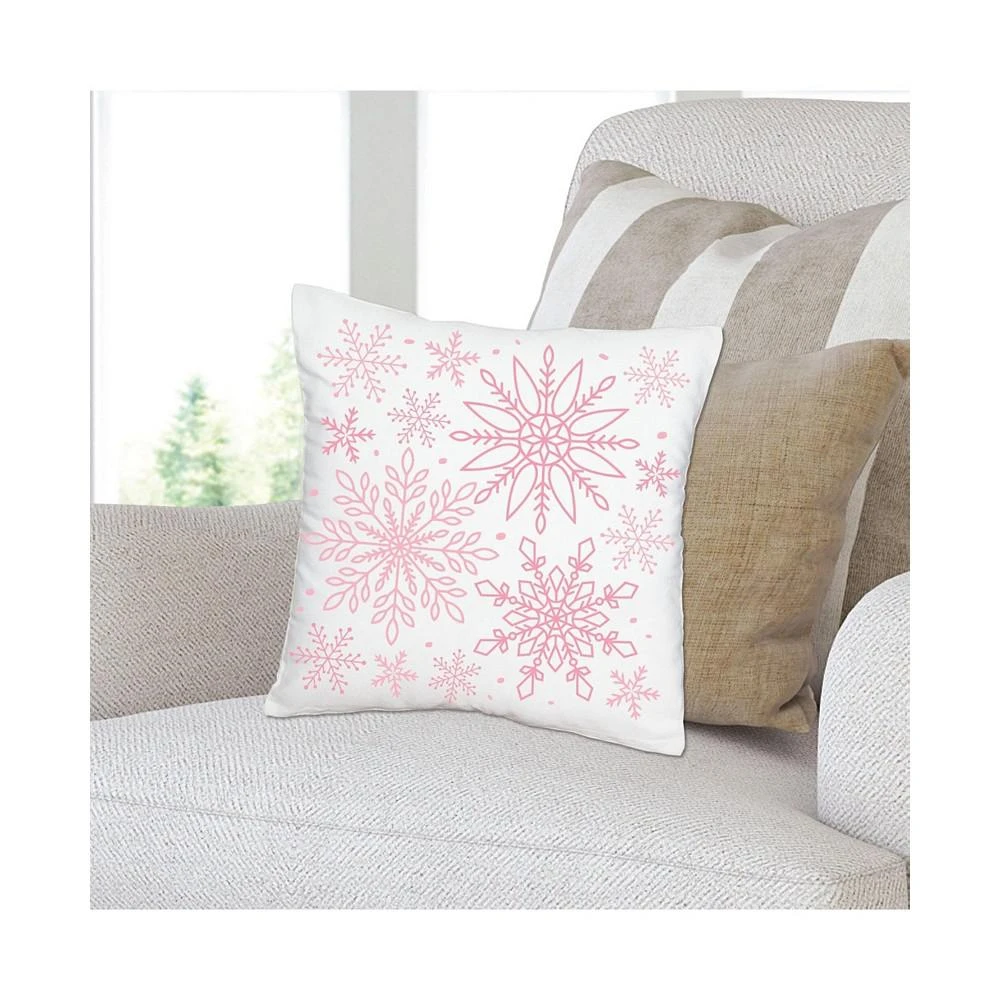 商品Big Dot of Happiness|Pink Winter Wonderland - Decor Canvas Cushion Case Throw Pillow Cover 16 x 16 In,价格¥157,第2张图片详细描述