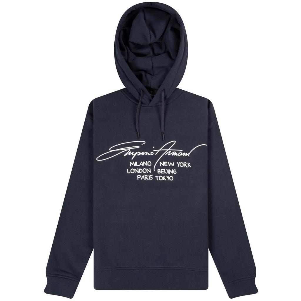 商品Emporio Armani|Emporio Armani 'Signature Logo' Hooded Sweatshirt Navy,价格¥712,第1张图片