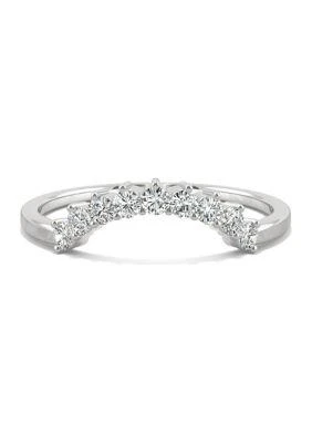 商品Charles & Colvard|Colvard 1 4 Ct. T.w. Moissanite Contoured Band In 14K White Gold,价格¥4809,第4张图片详细描述