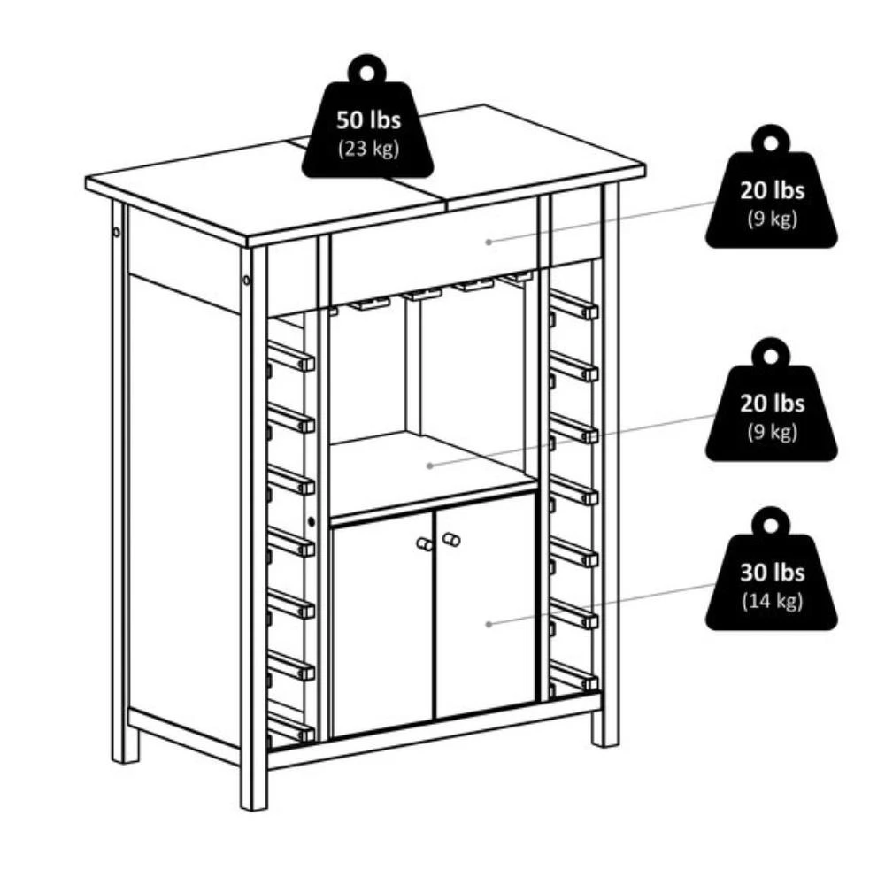 Wine Cabinet Expandable Top Espresso 商品