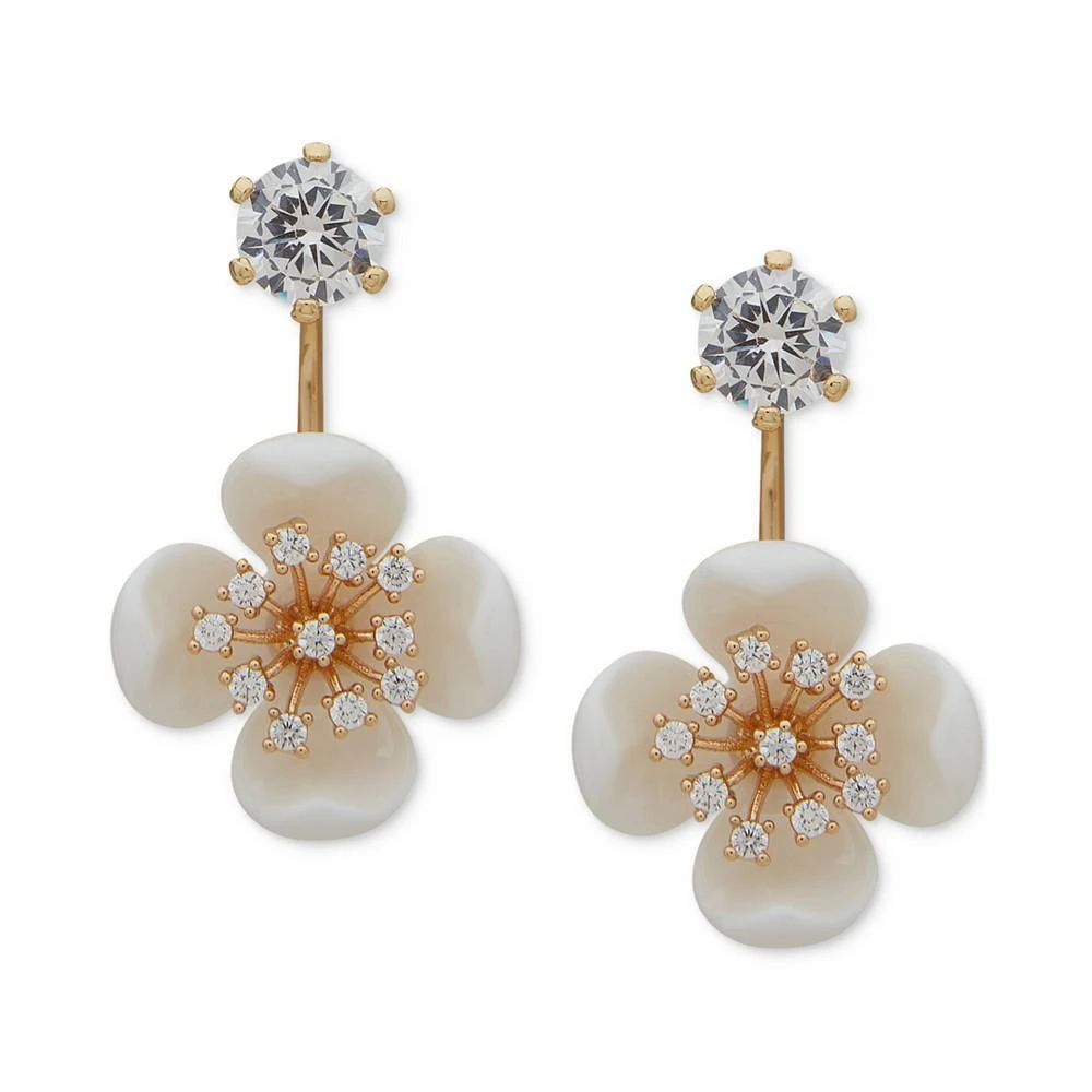 商品Lonna & Lilly|Gold-Tone Crystal White Flower Drop Earrings,价格¥194,第1张图片